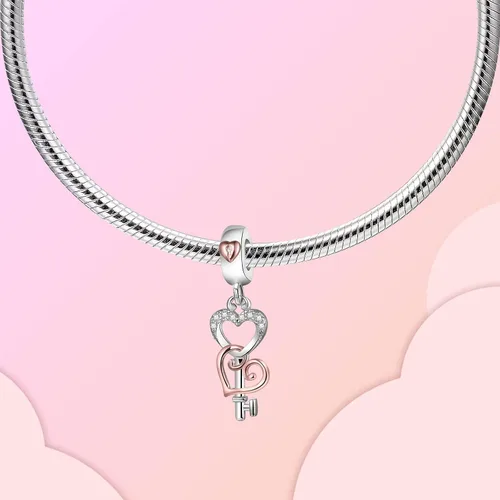 Miniatura 2 de Abalorio de plata de ley 925 para madre, hija, abuela, para familia, amor, madre, hija, abuela, para pulseras, collares, dijes, joyas, regalo