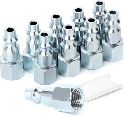 Miniatura 29 de GASHER 5 piezas de ajuste de herramienta de aire industrial de acero inoxidable 304 NPT hembra de 1/4 pulgada, tapones neumáticos de alto flujo