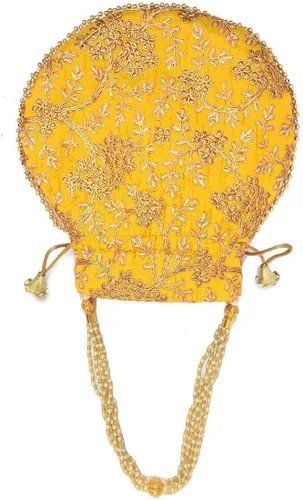 Miniatura 2 de Bolso de mano de seda bordado de diseño étnico indio para mujer