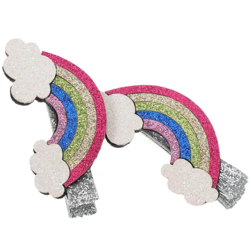 Miniatura 7 de FRCOLOR Clip de pelo arco iris, 2 unidades, accesorios para el cabello de arco iris para niñas y mujeres, pasadores de pelo lindos sin pasadores