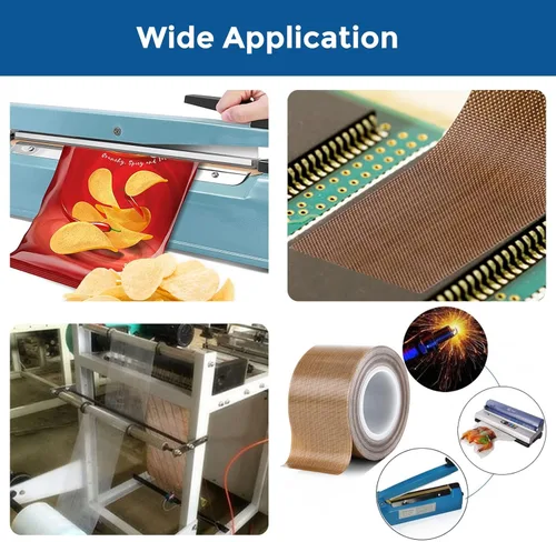 Miniatura 7 de Cinta de teflón, cinta de PTFE de tela de 1/2 pulgada de 30 pies para máquina selladora de impulso manual o al vacío, cinta adhesiva recubierta