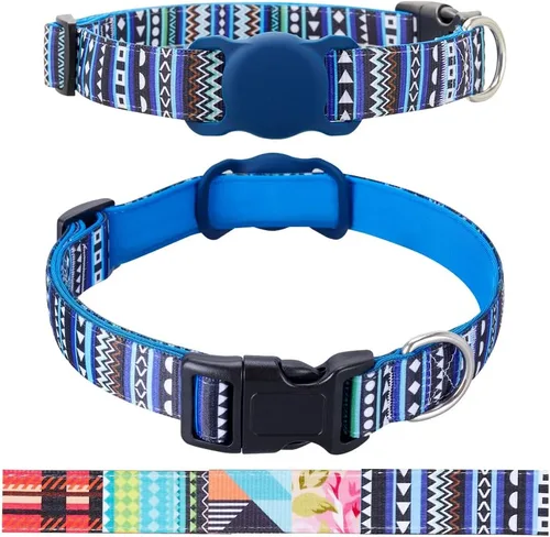 Miniatura 8 de Collar de perro para perros pequeños, medianos y grandes, collar acolchado de neopreno suave para mascotas, collar de poliéster para cachorros