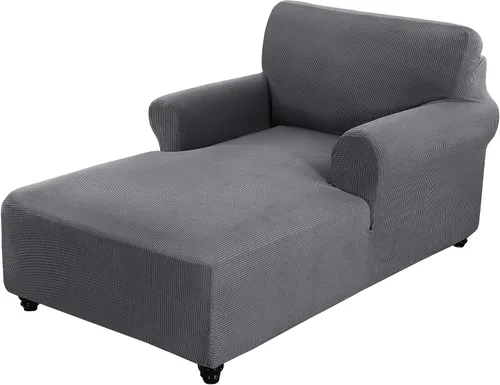 Funda de sofá gris ajustada, doble brazo, funda elástica, protector de muebles lavable con cuadros pequeños