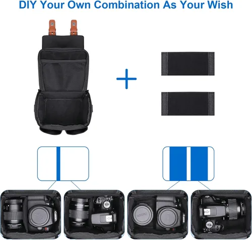 Miniatura 3 de XANAD Bolsa de cámara DSLR para cámaras sin espejo Canon EOS RebelT7/R100/R50/R6 Mark II/R50 V/R8/R10/R6 Mark III/R5 Mark II/RP SLR sin espejo
