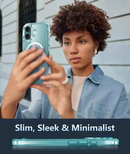 Miniatura 811 de FNTCASE Funda para iPhone 13 Pro-Max: Fundas magnéticas transparentes compatibles con Magsafe Slim anti amarillamiento protección contra caídas