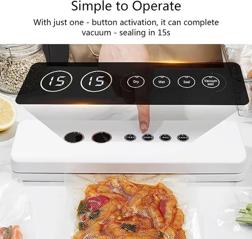 Miniatura 3 de Máquina selladora al vacío, ahorrador de alimentos inalámbrico, ancho de bolsa de vacío de 12.6 pulgadas, aparato de cocina portátil de ABS