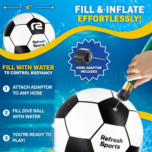 Miniatura 4 de Aqua Dive - Pelota de piscina – Juguetes de piscina submarina para niños y adolescentes – Divertidos juguetes acuáticos de verano y juegos de playa