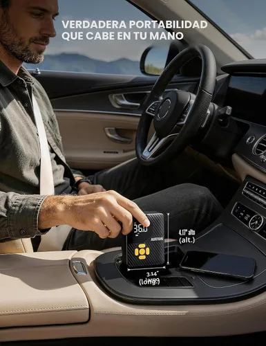 Miniatura 4 de AstroAI L7 Mini Inflador de Neumáticos Compresor de Aire Portátil, 150 PSI Bomba de Aire Inalámbrica para Neumáticos de Coche con Luces LED