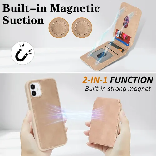 Miniatura 4 de Havaya Funda compatible con iPhone 11, cartera MagSafe con tarjetero - Funda magnética desmontable 2 en 1 - Ranuras para tarjetas de crédito
