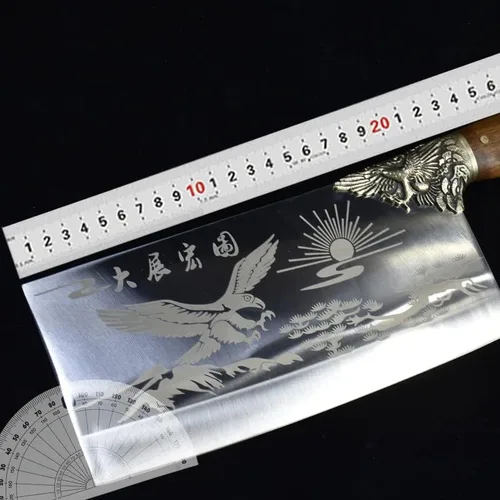 Miniatura 5 de Cuchillo de carne, cuchillo de cocina forjado a mano de 9 pulgadas, cuchillo de cocina de hoja afilada, cuchillo de cocina Longquan de China