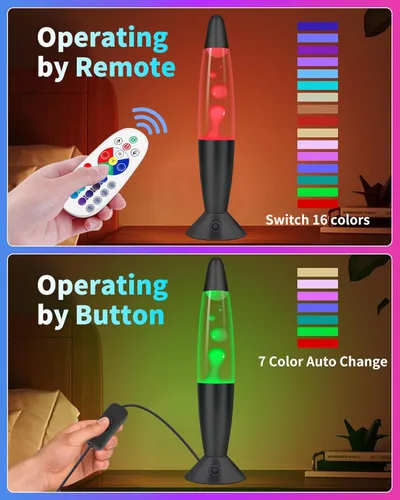 Miniatura 4 de Lámparas de movimiento líquido negras de 17 colores que cambian con control remoto, luz nocturna LED de 13.5 pulgadas para niños y adultos, lámpara