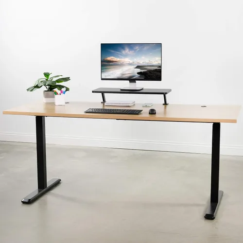 Miniatura 5 de VIVO Estante de escritorio ergonómico pequeño de 26 pulgadas, soporte elevador para monitor de computadora, organizador de escritorio con capacidad