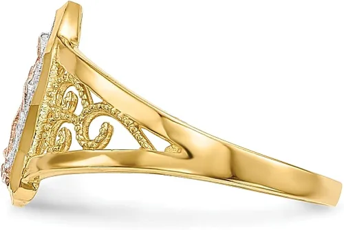 Miniatura 3 de ICE CARATS Anillo de oro blanco de dos tonos de 14k para mujer, joyería fina religiosa para ella, regalos para ella, Oro