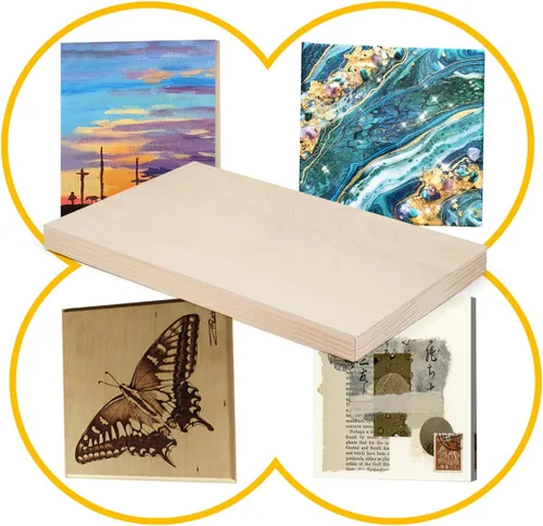 Miniatura 3 de Falling in Art Paquete de 2 paneles de lienzo de madera sin terminar, kit de paneles de madera de abedul de galería de 10 x 20 pulgadas, tablas