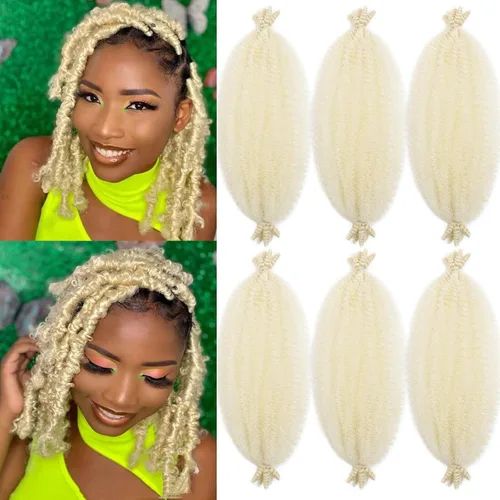 Miniatura 11 de Cabello afro trenzado elástico de 24 pulgadas, cabello Marley para rastas sintéticas, cabello trenzado estilo Marley Twist color rojo burdeos
