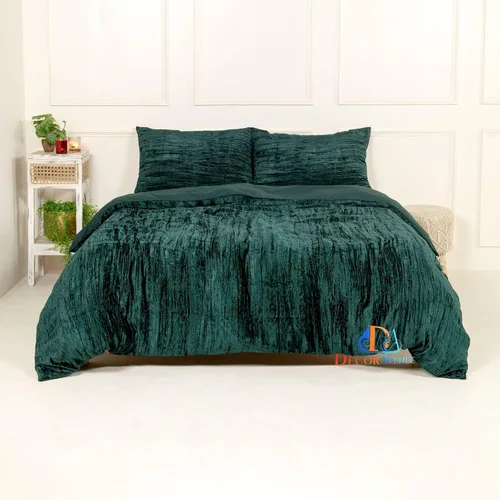 Miniatura 29 de Funda de edredón de terciopelo sólido ultra-luxe, ropa de cama boho UO, funda de colcha Donna, juego de edredón de 3 piezas, juego de cama de Azul