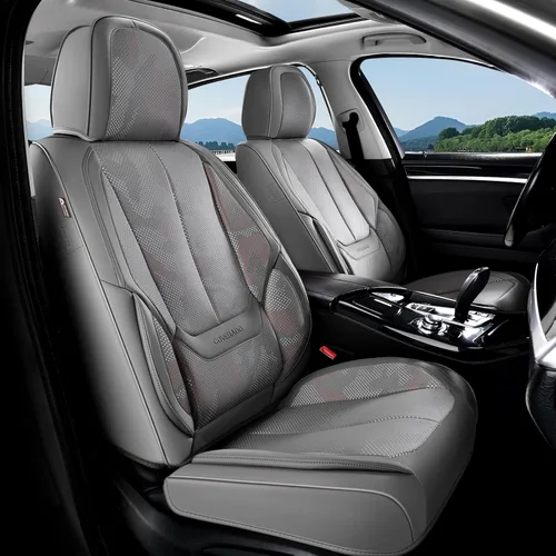 Miniatura 11 de Coverado Juego completo de fundas de asiento de automóvil, fundas de asiento para automóviles, fundas de asiento de coche beige para asientos