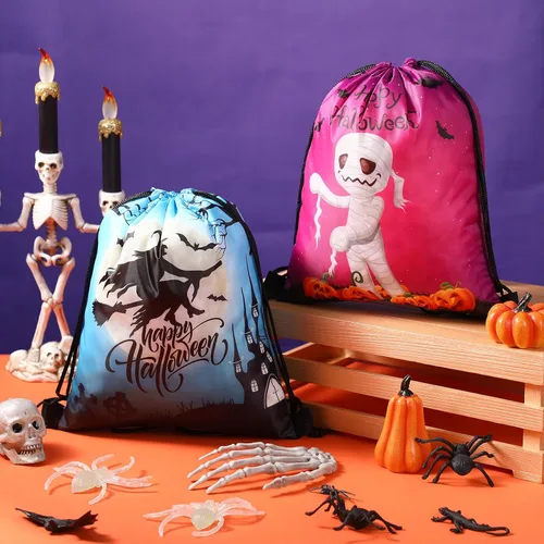 Miniatura 4 de Paterr 16 bolsas de regalo de Halloween, bolsas de regalo de Halloween, bolsas de regalo de fantasma, dulces, bolsa de envoltura para dulce o truco