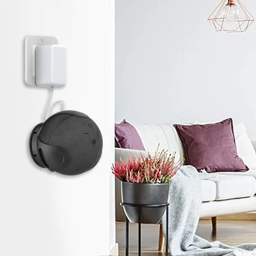 Miniatura 7 de awakentti Soporte de pared 2 en 1 para Echo Dot de 4ª generación, accesorios que ahorran espacio, resistente, colgador de salida para altavoz