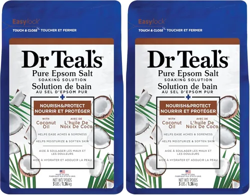 Miniatura 11 de Dr. Teal - Sal pura de Epsom remojada, nutre y protege con aceite de coco, 3 libras (el embalaje puede variar)