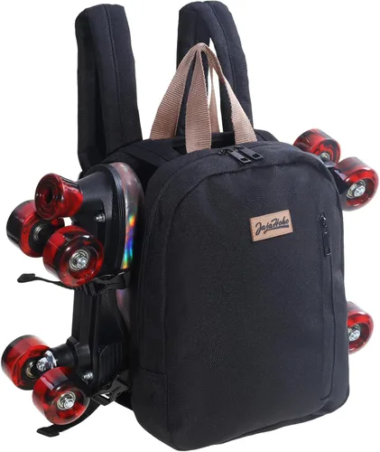 Miniatura 19 de JajaHoho Bolsas para patines de ruedas para mujeres y hombres, mochila multifuncional deportiva para patines de ruedas, patines de hielo, patines