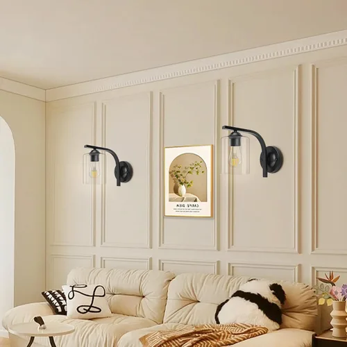 Miniatura 9 de CANMEIJIA Aplique de pared 1 luz, moderno accesorio de iluminación de pared, luces de tocador de baño con lámpara de pared negra mate para Negro