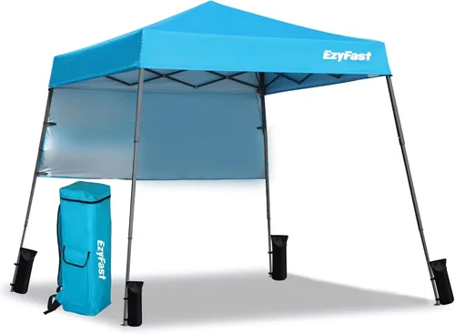 EzyFast Toldo tipo mochila ultra compacta, refugio desplegable, cabaña deportiva portátil, base de 7.5 x 7.5 pies / parte superior de 6 x 6 pies