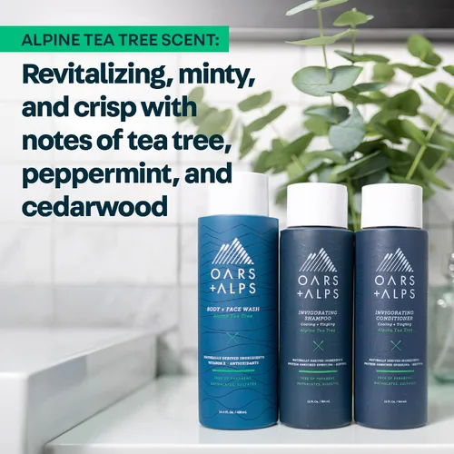 Miniatura 8 de Oars + Alps Champú para cabello sin sulfato para hombres y mujeres, champú para cabello infundido con hamamelis y aceite de árbol de té, nutritivo e