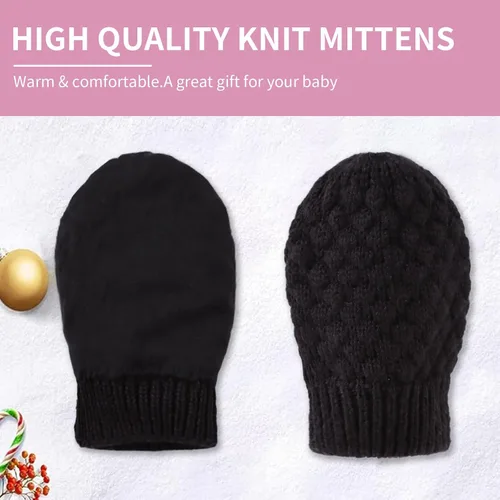 Miniatura 64 de Guantes de punto para bebés, niños y niñas, guantes de invierno para recién nacidos, guantes de 0 a 3 años