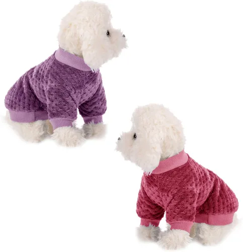 Miniatura 13 de Suéter para Perro, Paquete de 2 o 3 Suéteres para Perros Pequeños y Medianos o Gatos, Ropa Cálida de Franela Suave para Mascotas para Perros Hembra