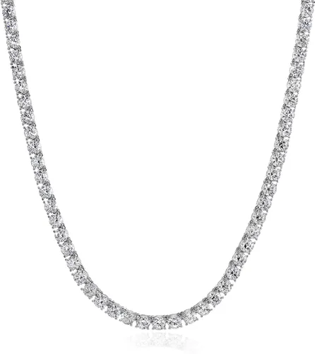 Amazon Essentials Collar de tenis de plata de ley con circonita cúbica de elementos infinitos de corte redondo, (anteriormente colección Amazon)