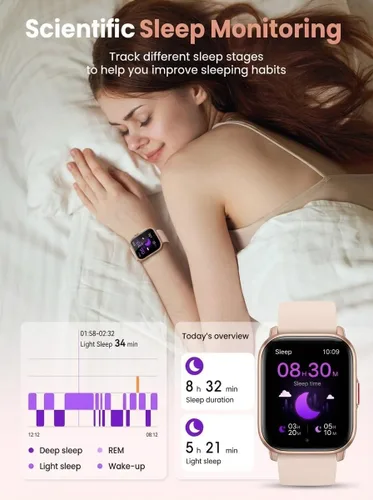 Miniatura 9 de SKG - Reloj inteligente para mujeres y hombres, Android iPhone, con Alexa incorporado y llamada Bluetooth (respuesta/hacer llamada) rastreador