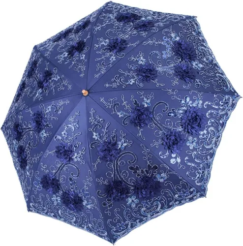 Miniatura 145 de Honeystore Sombrilla bordada con flor 3D plegable UV con encaje clásico