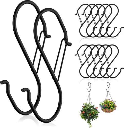 Miniatura 3 de Ganchos grandes en S resistentes, ganchos grandes en S de 4.96 pulgadas, juego para plantas colgantes, manijas de gabinete de cocina, ganchos