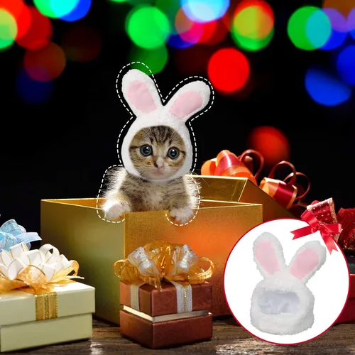 Miniatura 8 de Weewooday 5 sombreros de gato, disfraz de conejo con orejas, perros pequeños, gatito, cachorro, fiesta de Pascua, accesorio para la cabeza