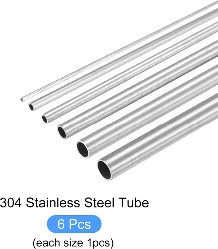 Miniatura 5 de METALLIXITY Tubo de acero inoxidable 304 (0.039 in-0.236 in de diámetro x 0.012 in/0.016 in de pared T x 11.811 in de largo), 6 piezas en 1 juego