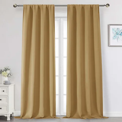 Miniatura 159 de Cortinas opacas para dormitorio, sala de estar, juego de 2 paneles de 54 pulgadas de largo, cortinas de oscurecimiento de habitación con aislamiento