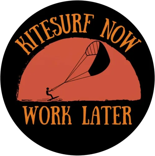 Miniatura 3 de Funny Kitesurf Now Work Later Tee para amantes del kitesurf PopSockets PopGrip intercambiables