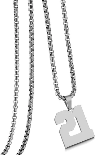 Miniatura 37 de Collar de Número Dorado para Hombre, Cadena de Acero Inoxidable con Colgante de Número para Atletas, Joyería Deportiva Personalizada para Niños