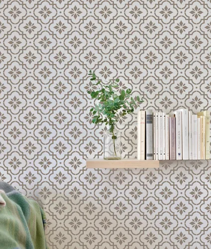 Miniatura 4 de GSS Designs - Plantillas de azulejos reutilizables de 12 x 12 pulgadas, plantillas de pintura cortadas con láser para piso, pared, tela, muebles