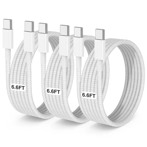 Miniatura 38 de Paquete de 2 cables USB C a USB C de 10 pies y 60 W, cable tipo C a tipo C, cable de carga rápida para iPhone Air 17 16e 16 15 Pro Plus Pro Max