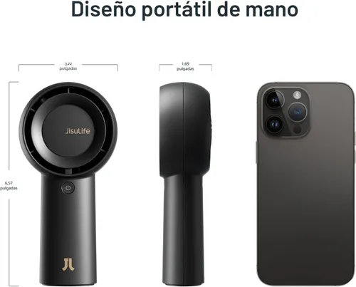 Miniatura 8 de JISULIFE Ventilador turbo portátil de mano [tiempo máximo de enfriamiento de 18 horas], 6000 mAh USB recargable personal con pilas, ventilador