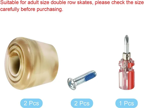 Miniatura 3 de PATIKIL Topes de punta para patines con destornillador, 1 par de tapones de freno de goma 82A para repuesto de accesorios de patinaje, mezcla marrón