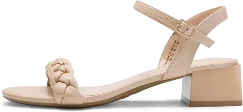 Miniatura 7 de DREAM PAIRS Zapatos de tacón bajo para mujer con correa de tobillo y puntera abierta trenzada, tacón grueso, sandalias de tacón grueso para fiestas