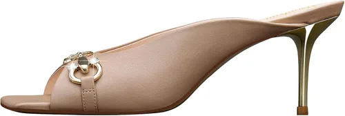 Miniatura 2 de MSONLYDN Sandalias sin correa para mujer, tacones con puntera cuadrada, tacones de cuero, elegantes de 2.56 pulgadas