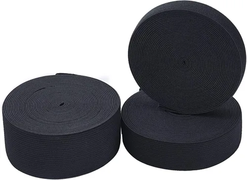Miniatura 2 de Sunmns 3 rollos de banda elástica extensible para coser en carrete, 3/5, 1, 1-1/2 pulgadas de ancho, 5.5 yardas/rollo (negro)