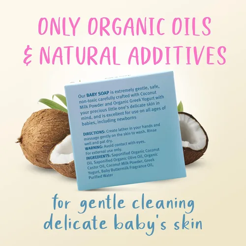 Miniatura 6 de Relaxcation Barra de jabón orgánica para bebés con yogur griego y leche de coco, procesada naturalmente en frío a partir de ingredientes orgánicos