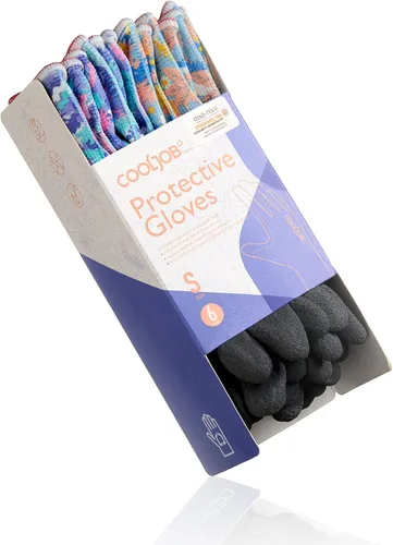 Miniatura 3 de COOLJOB - Guantes de jardinería coloridos para mujer, guantes de jardín transpirables y con recubrimiento de goma, guantes de trabajo protectores