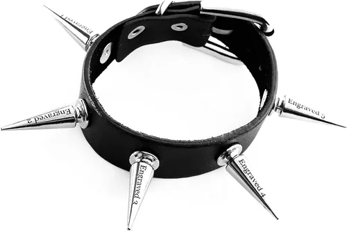 Miniatura 5 de MILAKOO Pulsera de piel sintética estilo punk con remaches acentuados