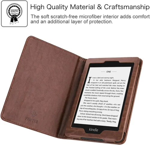 Miniatura 3 de Fintie Folio para Kindle Paperwhite - Funda de cuero vegano, anti golpes, estilo libro con reposo y despertador automático
